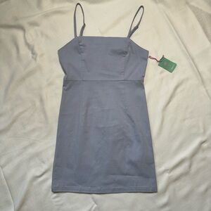 Blue A-line dress